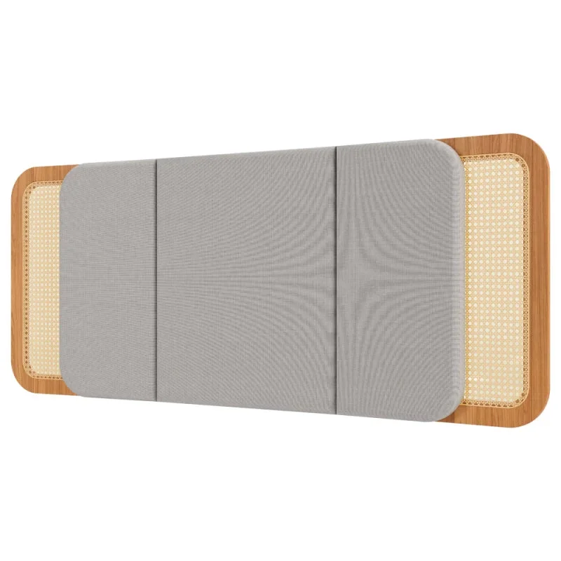 Respaldo de Cama Valeria con Ratan Natural 170cm Curvo - 100% MDF en Beige - Respaldos de cama, Uruguay | Balton, vista 7