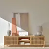 Mueble TV Beyla 2 puertas de madera maciza y chapa de roble 180x49,5 cm FSC 100% FSC 100% en Madera natural - Muebles para TV, Uruguay | Kavehome, vista 2 de 10