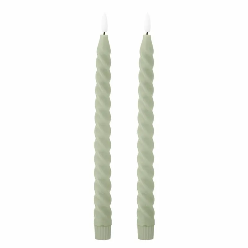 Velas LED Ponza verde x2 en Verde - Velas y Portavelas, Uruguay | Martinika Deco