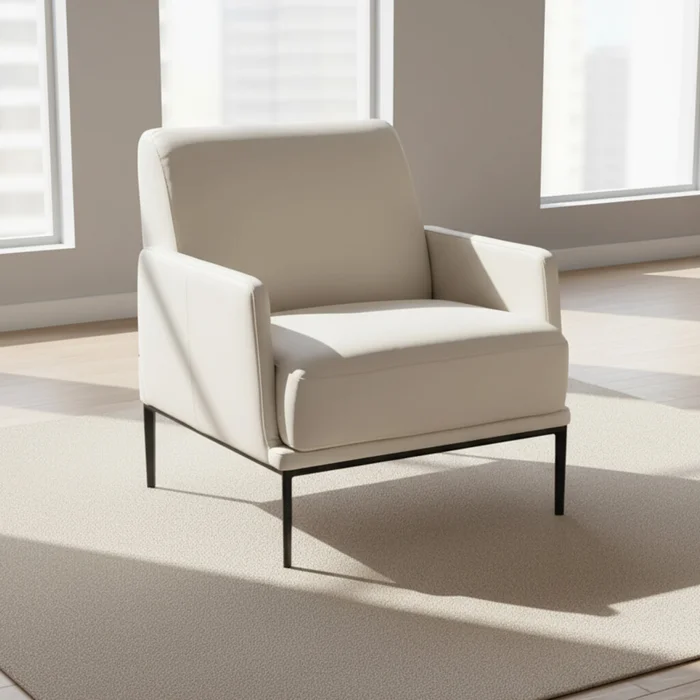 Butaca 1 Cuerpo Cuero-100-natural Natural-beige Sky Crema en Beige - Sillones y sofás, Uruguay | Divino