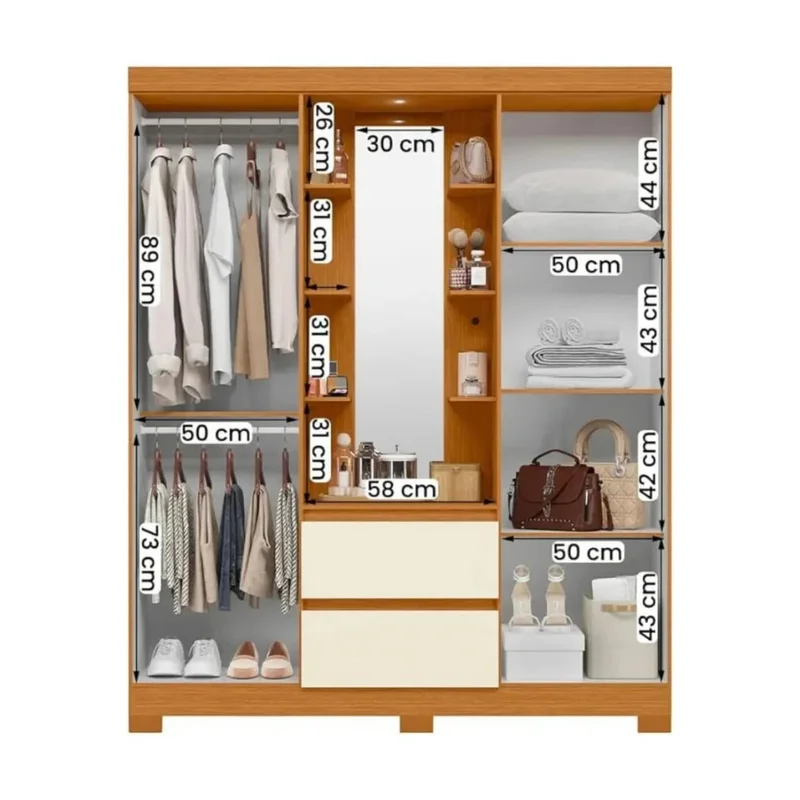 Ropero 4 puertas y 3 cajones - Olimpia - Línea FIT - Roperos y placares, Uruguay | Ecowood, vista 5