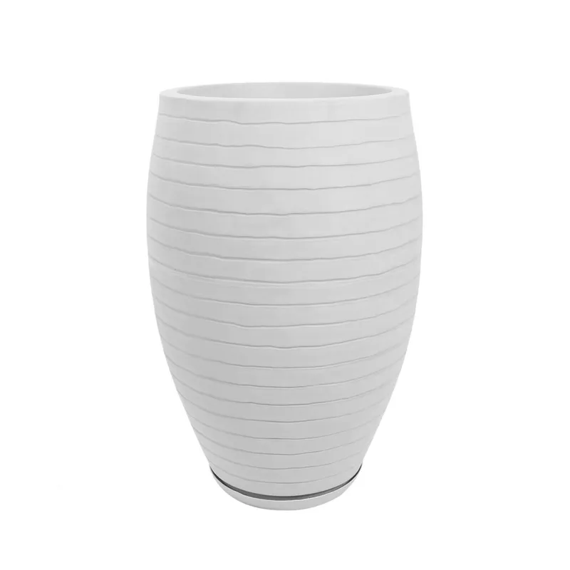 Maceta Plastico Blanco Relevo 34 en Blanco - Jarrones, Uruguay | Divino