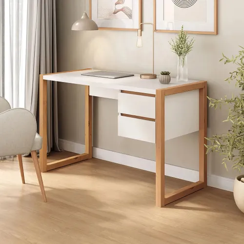 Escritorio con cajones 120cm Atena - Patas en Madera Maciza - Escritorios y sillas de escritorio, Uruguay | Balton