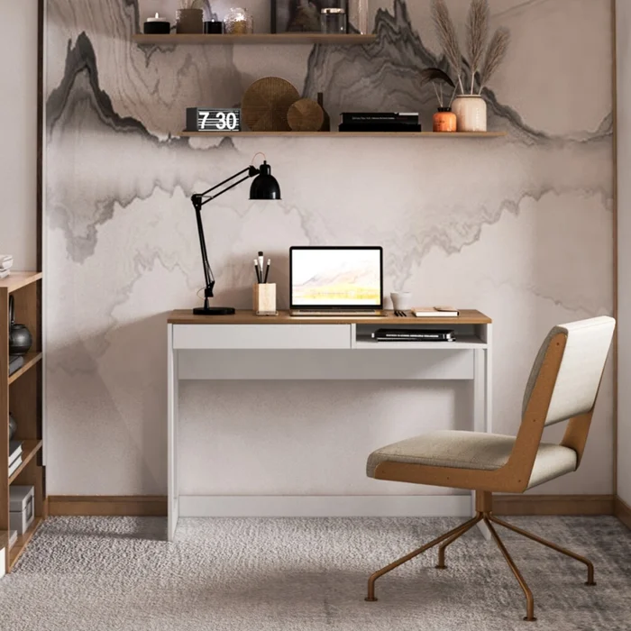 Escritorio Rocklin - White y Aveiro en Negro - Escritorios, Uruguay | Nyr