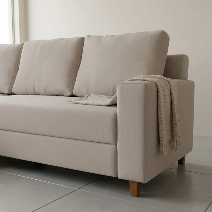 Rinconera Lucci - Tela Microfibra - Chaise izquierdo - Berlin 02 (Beige) en Beige - Sillones y sofás, Uruguay | Nyr, vista 5