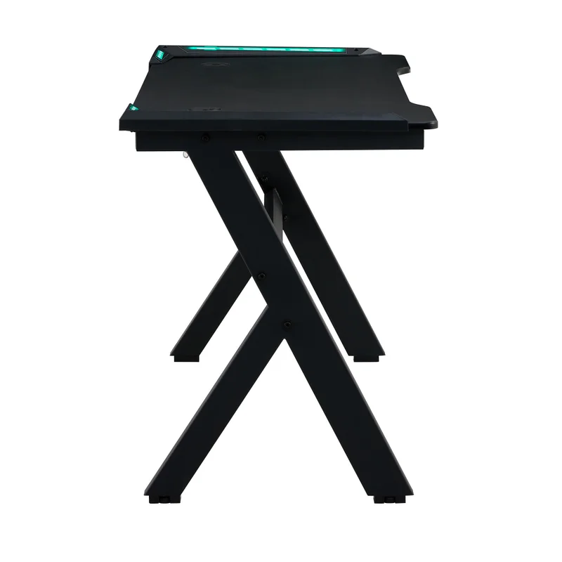 Escritorio Gamer Mdf-y-metal Negro Led en Negro - Escritorios y sillas de escritorio, Uruguay | Divino, vista 3