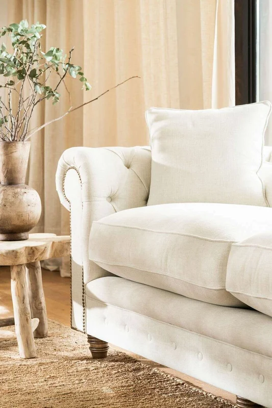SILLON CHESTERFIELD - LINO ANTIMANCHAS en Blanco - Sillones y sofás, Uruguay | La Iberica, vista 12