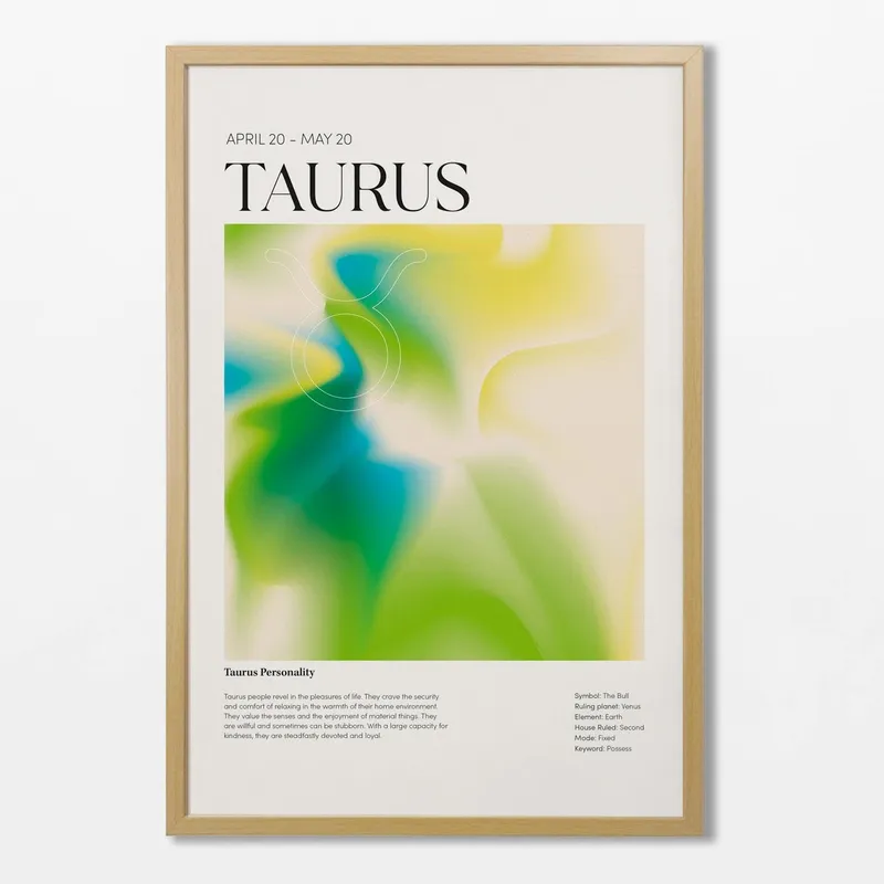 Signo Tauro en Multicolor - Láminas, Uruguay | La Cuadrería