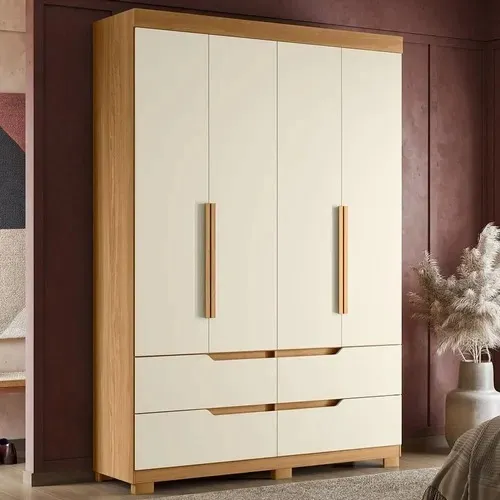 Ropero 4 puertas 4 cajones - Línea FIT - Marrón - Roperos y placares, Uruguay | Ecowood