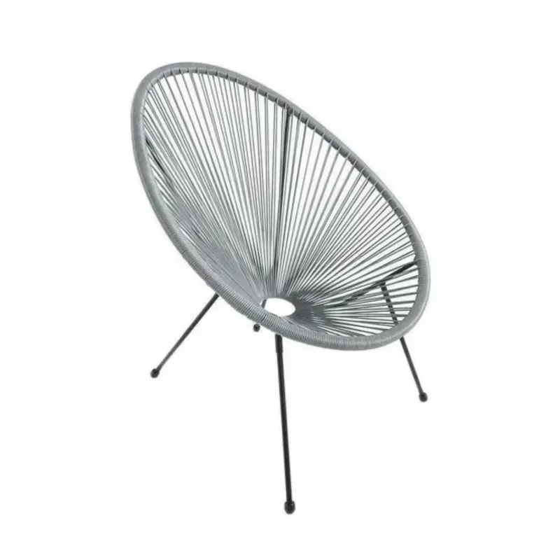 Silla Simil Rattan Ovalada - Gris en Gris - Sillas, Uruguay | Ecowood