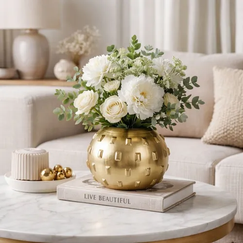 FLORERO CACTUS Dorado Medium - Decoración, Uruguay | Viasono