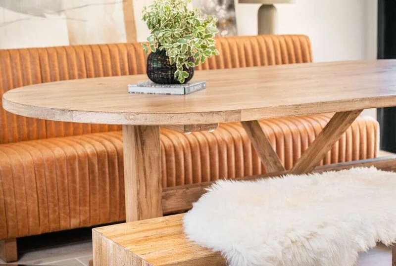 SILLON DE COMEDOR FERRARO - CUERO ITALIANO CARAMELO - 2.13 MTS en Marrón - Sillones y sofás, Uruguay | La Iberica, vista 7