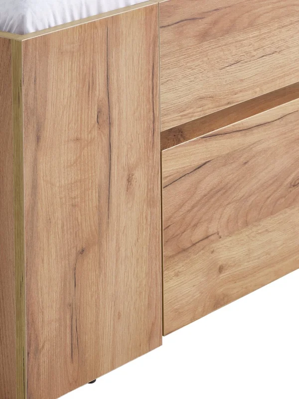 Estructura cama LIMFJORDEN 2 Plazas 140x200 3 cajones roble en Madera natural - Dormitorio, Uruguay | JYSK, vista 3