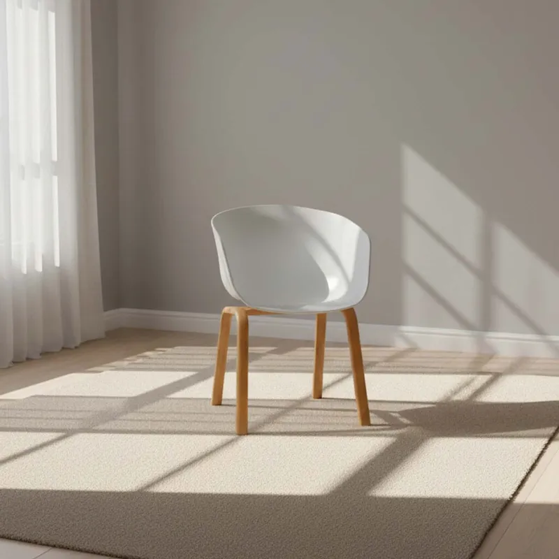 Silla De Comedor Polipropileno-y-madera Blanco Gardenia en Blanco - Sillas, Uruguay | Divino