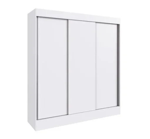 Ropero Placard 3 Puertas Corredizas 2 Cajones Dormitorio (Blanco) en Blanco - Roperos y placares, Uruguay | Muebles Express