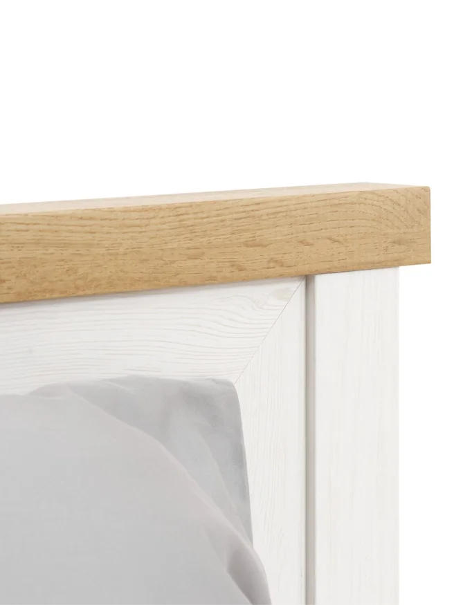 Estructura cama MARKSKEL 1 Plaza 90x200 roble/bl en Blanco/roble - Dormitorio, Uruguay | JYSK, vista 2