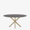 Mesa redonda Argo de cristal negro mate y patas de acero efecto madera Ø 150 cm en Negro - Mesas de comedor, Uruguay | Kavehome, vista 1 de 6