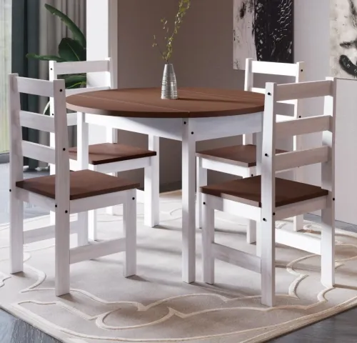 Juego de comedor Redondo 4 sillas en Multicolor - Mesas de comedor, Uruguay | Que Sal Muebleria