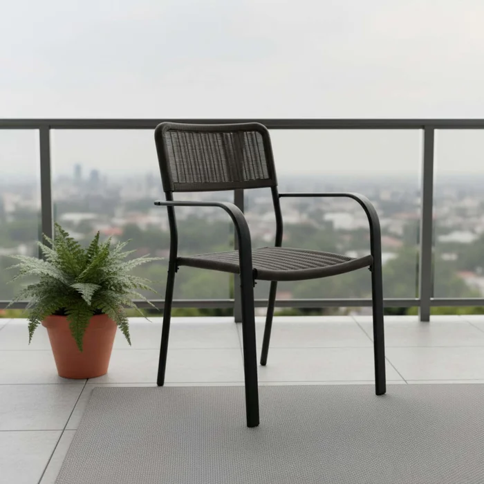 Silla Exterior Rattan-sintetico-y-acero Marron Pekin en Marrón - Muebles para el exterior, Uruguay | Divino