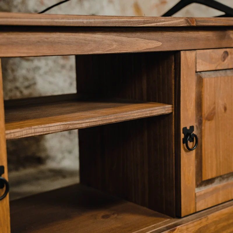 Rack 2 puertas 1 Estante - 160cm- Línea Monterrey - Nogal en Marrón - Muebles para TV, Uruguay | Ecowood, vista 9