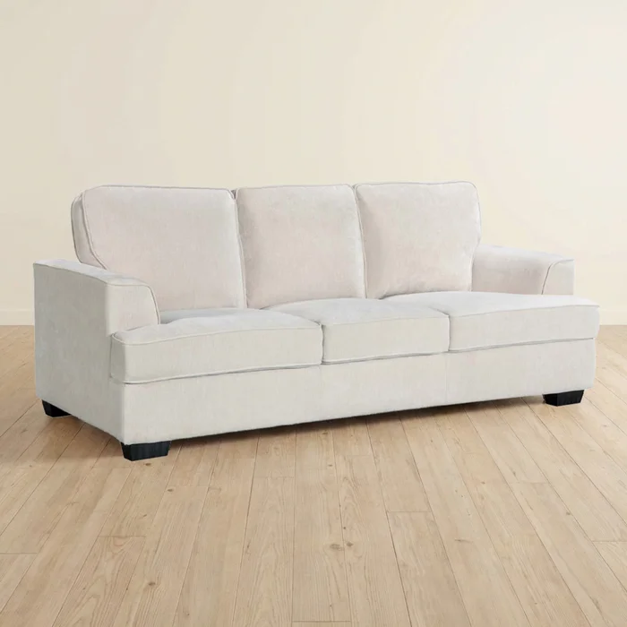 Sofá 3 Cuerpos Tela Natural-beige Austin Natural en Madera natural - Sillones y sofás, Uruguay | Divino