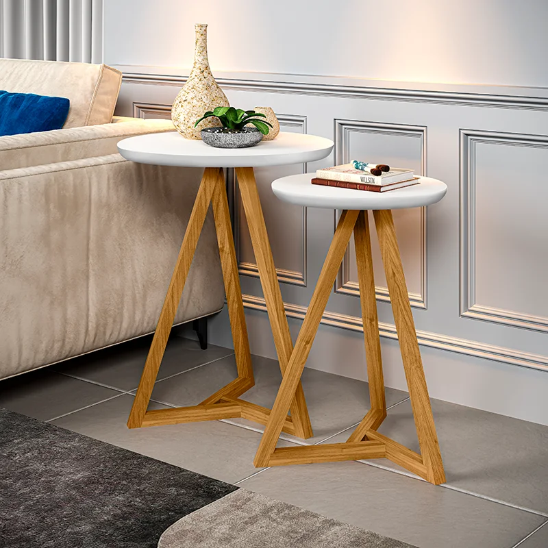 Conjunto de Mesas Lateral Classic - Linea Ares en Madera natural - Mesas de living, Uruguay | Balton, vista 4