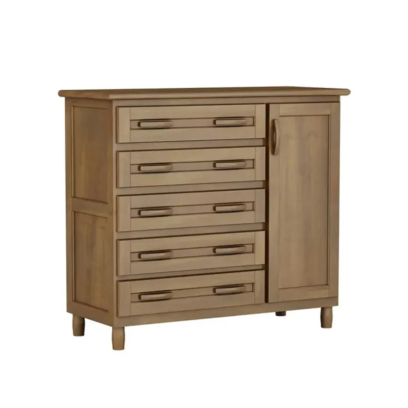 Comoda Zapatera 5 Cajones 1 Puerta 100% Madera en Marrón - Cómodas, Uruguay | Soy Hogar