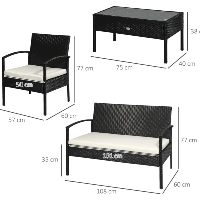 Juego de jardin Denver - Negro en Negro - Muebles para el exterior, Uruguay | La Cueva Muebles, vista 3