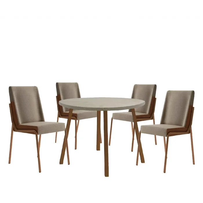 Juego de Comedor Star Redonda 4 sillas - Rose - Sillas, Uruguay | Ecowood