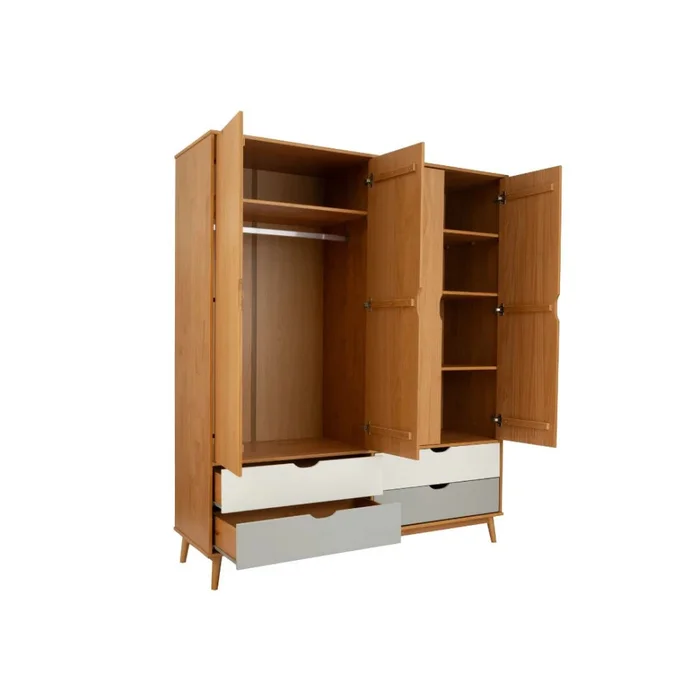 Ropero 4 Puertas Línea Praga en Madera natural - Roperos y placares, Uruguay | Ecowood, vista 3