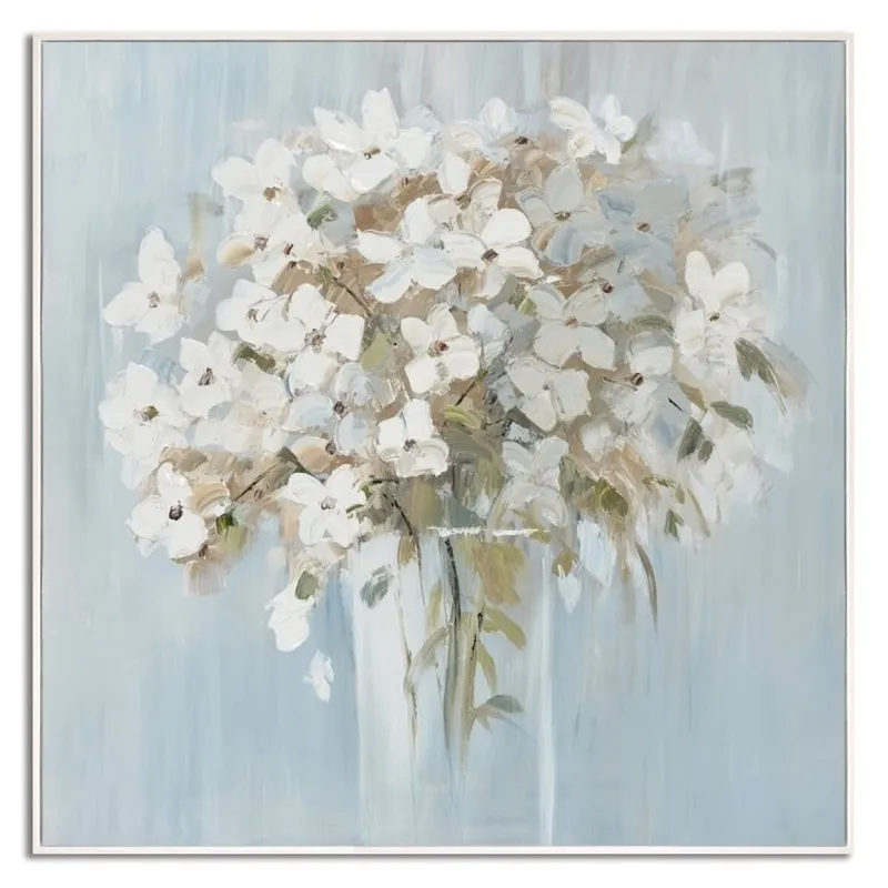 CUADRO CANVAS 60x60cm MARCO PINTURA BLANCAS 1 - Decoración de pared, Uruguay | Decohogar