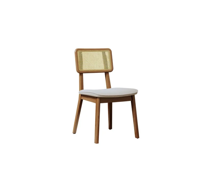 Silla de Comedor Classic - Línea Manhattan - Tela Bouclé/Natural en Madera natural - Sillas, Uruguay | Rústico Hogar