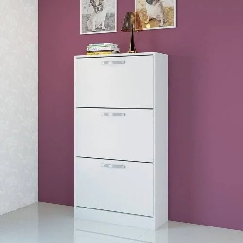 Zapatera Mueble 3 Puertas Dormitorio Blanco 051666 en Blanco - Cómodas, Uruguay | Soy Hogar, vista 4