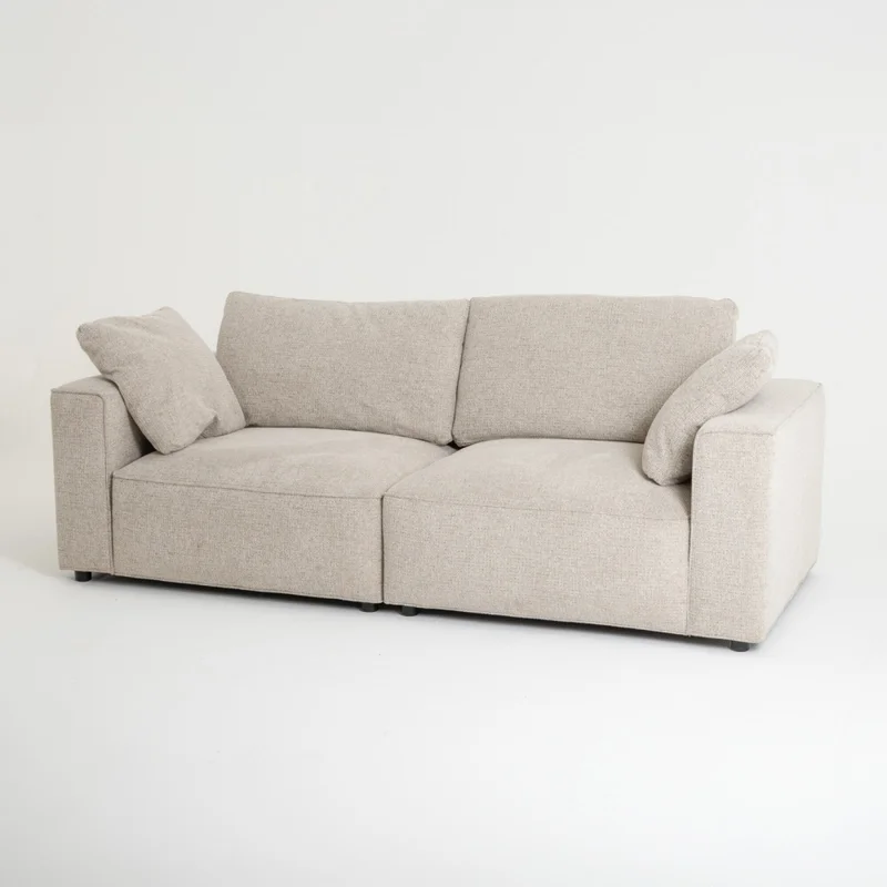 Sofá 3 Cuerpos Tela Natural-beige Acapulco Beige en Beige - Sillones y sofás, Uruguay | Divino, vista 3