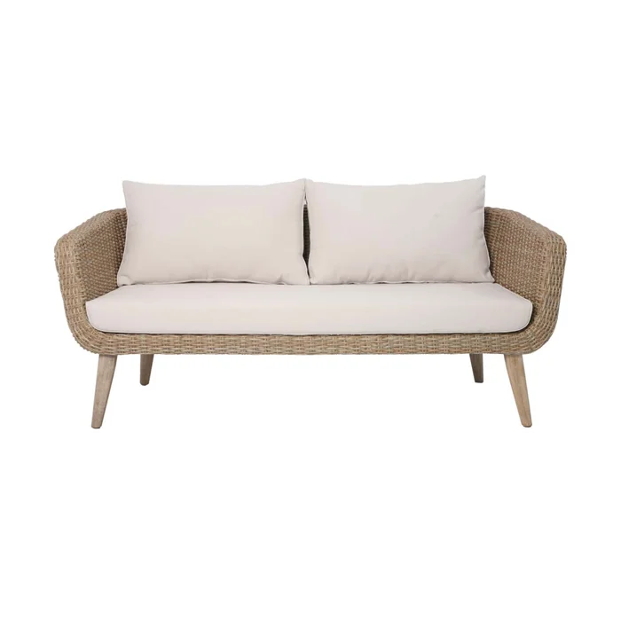 Set De Living Rattan-sintetico-y-acero Natural-beige Toulouse (1+2+1) en Madera natural - Muebles para el exterior, Uruguay | Divino, vista 3