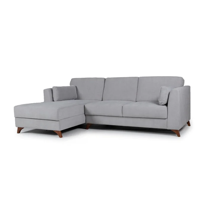 Rinconera Capri - Tela Microfibra - Chaise izquierdo - Kruger 06-155 (Ceniza) en Beige - Sillones y sofás, Uruguay | Nyr