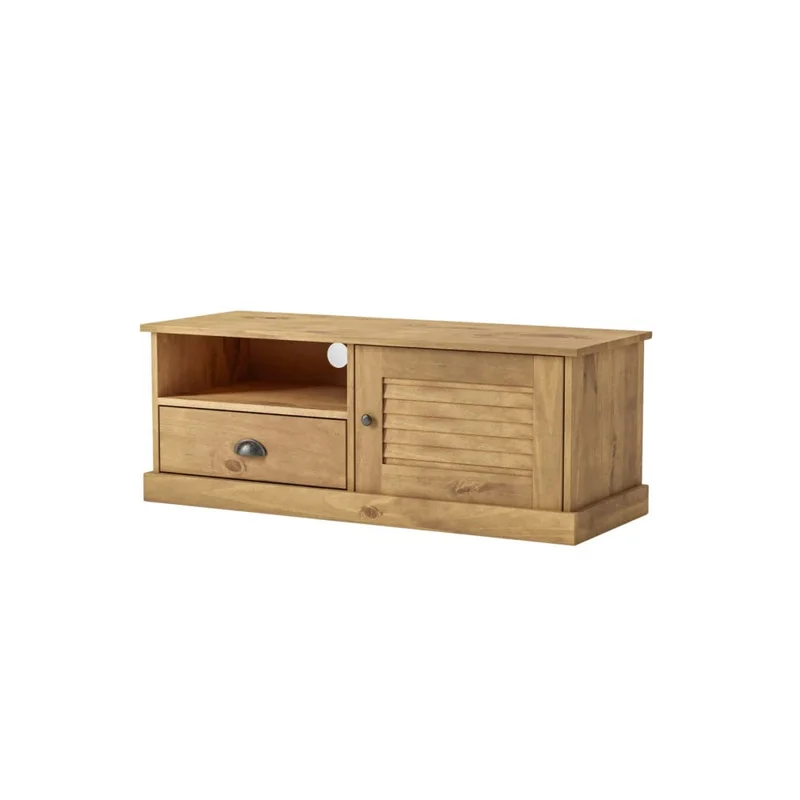 Rack de TV - 1 Puerta - 1 Cajón - Línea Oslo - Natural en Madera natural - Muebles para TV, Uruguay | Ecowood, vista 3