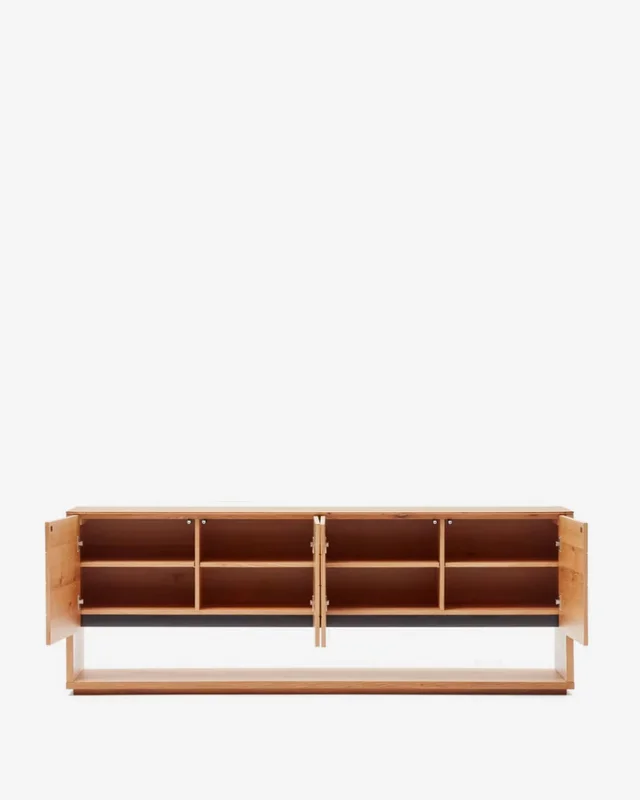 Aparador Alguema - 4 puertas en chapa de roble con acabado natural 200 x 74 cm en Madera natural - Aparadores y recibidores, Uruguay | Kavehome, vista 8