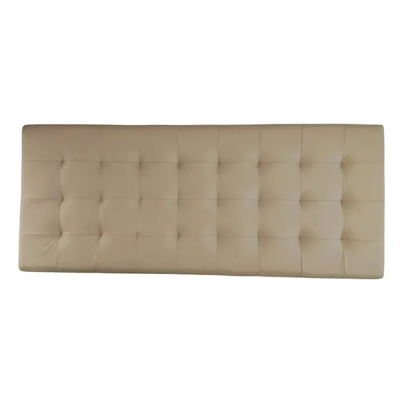 PANEL LINA CAPITONEADO TAPIZADO EN CUERO COLOR PERLA en Beige, Uruguay | Champagne Home, vista 3