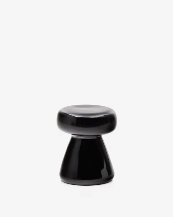 Mesa auxiliar Manya de cerámica negro Ø 38 cm en Negro - Mesas de arrimo, Uruguay | Kavehome
