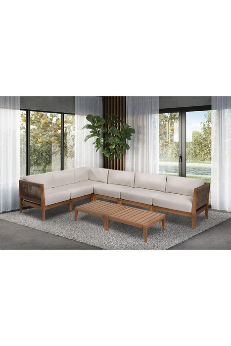 CANTO IZQ. CANNES CUERDA RAMI Y ACQUABLOCK CRUDO 78x74x66CM JATOBA en Madera natural - Muebles para el exterior, Uruguay | Vinibel, vista 5