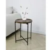 MESA AUXILIAR REDONDA 37X37X47CM MADERA Y METAL en Multicolor - Mesas de comedor, Uruguay | Decohogar, vista 2 de 3