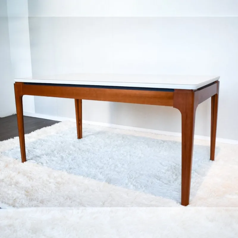 Mesa Mira Rectangular - Madera Maciza y Vidrio Sobrepuesto - Mesas de comedor, Uruguay | Balton