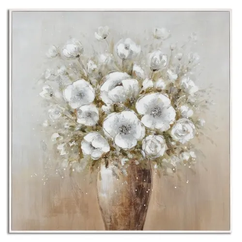 CUADRO CANVAS 60x60cm MARCO FLORES BLANCAS 2 - Decoración de pared, Uruguay | Decohogar