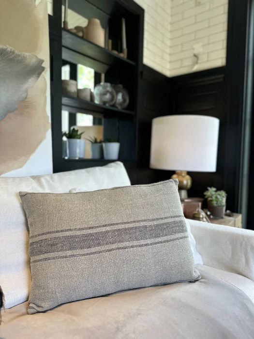ALMOHADON LINO NATURAL en Gris - Textiles, Uruguay | Más Infinito Casa