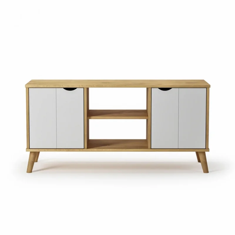 Rack para TV 2 Puertas - Linea Dublin - Blanco en Blanco - Muebles para TV, Uruguay | Rústico Hogar, vista 3