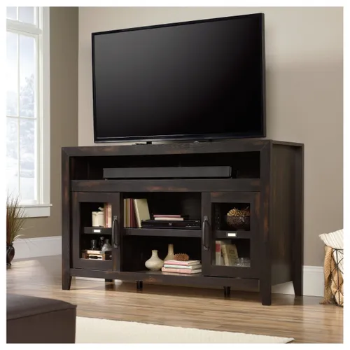Rack 2 Puertas y Estantes - Sauder - Linea Dakota Pass en Marrón - Muebles para TV, Uruguay | Rústico Hogar