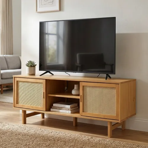 Rack para TV 2 puertas Corredizas - Magna en Madera natural - Muebles para TV, Uruguay | Rústico Hogar