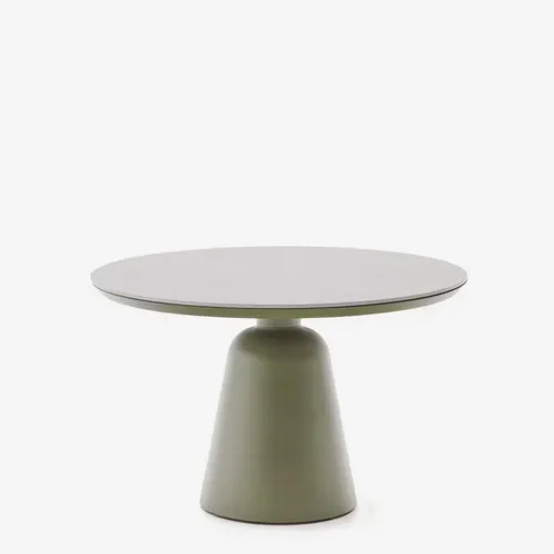 Mesa de exterior Tudons de aluminio con tablero de cerámica verde, Ø120 cm en Verde - Mesas de comedor, Uruguay | Kavehome
