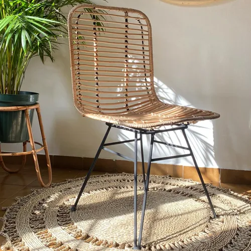 Silla de mimbre y hierro Akros - Muebles, Uruguay | Decoramuss